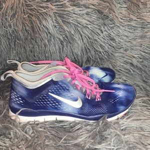 Blue Tie Dye Nike Running Shoes